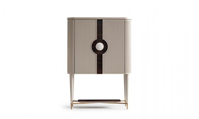 Barschrank Kast Houten kast Houten bar Beige drank Design Flessen