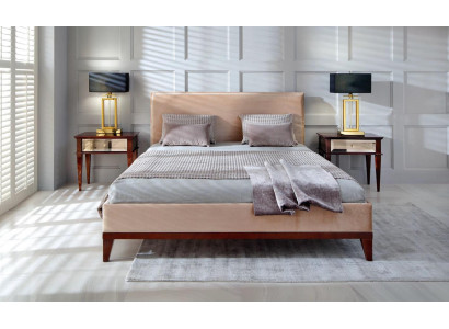 Modern bruin-beige slaapkamer Luxe bed Houten tweepersoonsbed Nieuw