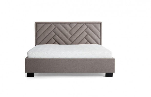 Slaapkamer Set Grijs Bed Hout 2x Nachtkastjes Elegant Modern Mooi Nieuw 3-delig.