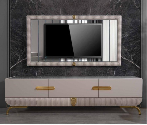 Woonwand wand hout moderne stijl plank woonkamer meubels kast RTV met tv-frame