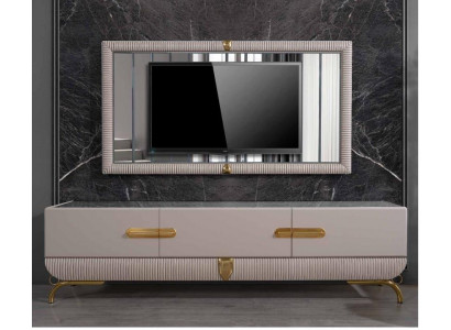 Woonwand wand hout moderne stijl plank woonkamer meubels kast RTV met tv-frame