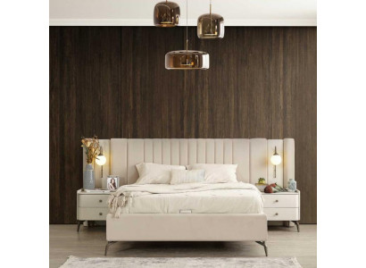 Luxe slaapkamer bed en 2x nachtkastjes 3-delige set ontwerp meubels