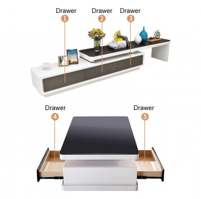 Ontwerper Modern Sideboard Zwart-witte commode TV-stand Luxe