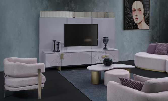 Sideboard RTV Lowboard TV Ständer Roze Hout Modern Woonkamer Kast