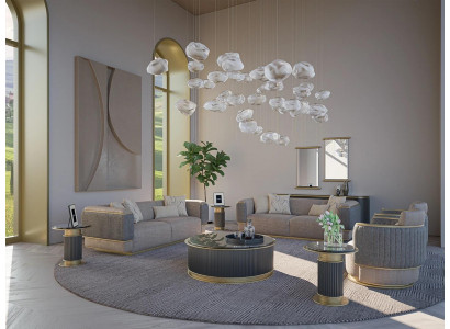Sofagroep 4-delig Gestoffeerde Bank Woonkamer Driezitsbank Ontwerp Modern Fauteuil