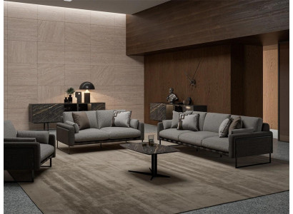 Grijze bankstel 4-delig woonkamer fauteuil inrichting luxe design banken nieuw