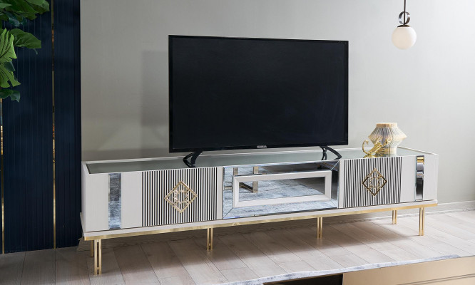 Sideboard RTV Lowboard TV-standaard Hout Wit Woonkamer Tafel Kast