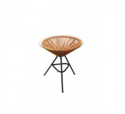 Modern set voor in je tuin bestaande uit een stoel, een poef en een bijzettafel.