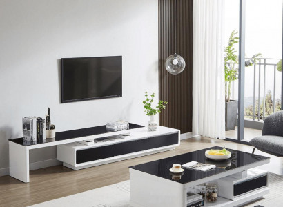 Zwart Wit TV-standaard Luxe dressoir Glazen dressoir Woonkamer meubels