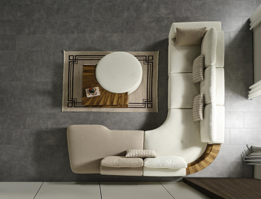 Salontafel Tafel Bijzettafel Woonkamer Modern Wit Rond Stof Hout