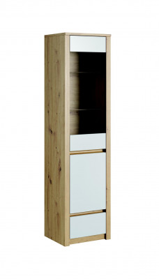 Kledingkast met de hand gemaakt Massief hout Glazen vitrinekast Houten kast Woonkamer