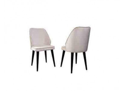 Witte gestoffeerde stoel Luxe eetkamer fauteuil met houten poten Ontworpen meubel