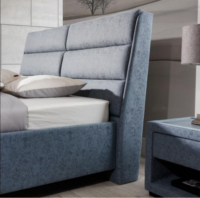 Slaapkamer Set Blauw Bed Mooi 2x Nachtkastjes Compleet Set Luxe Nieuw 3-delig.