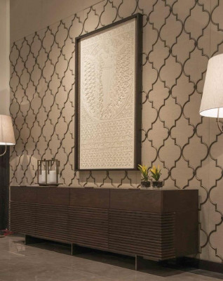 Wandbekleding Design Textiel messing Woonkamer Uitrusting nieuwe kleur beige