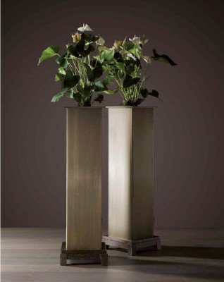 Bloempot woondecoratie woonkamer imitatie messing nieuwe kleur bruin