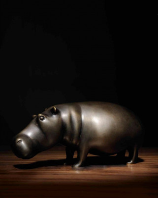 Messing nijlpaard standbeeld thuisdecoratie kleur goud figuur nieuw woonkamer
