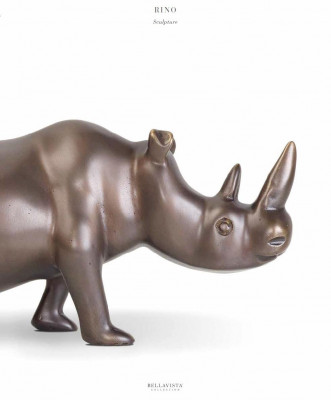 Messing neushoorn decoratiebeeld sculptuur goud Afrika nieuw kleur goud