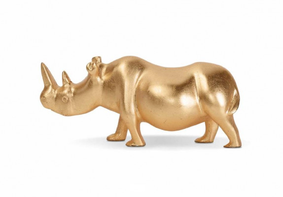 Messing neushoorn decoratiebeeld sculptuur goud Afrika nieuw kleur goud