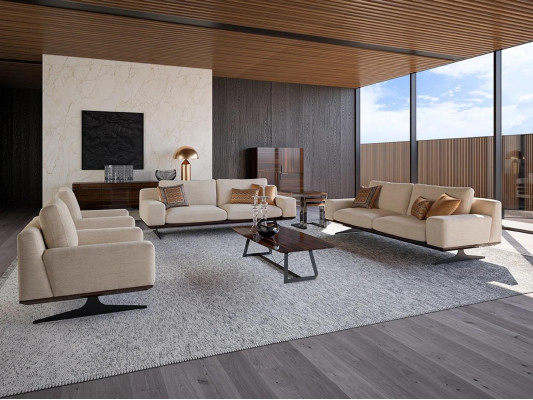 Volledige meubel woonkamer 2x driezitsbank bank salontafel textiel fauteuil nieuw