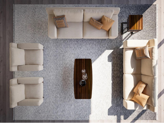 Volledige meubel woonkamer 2x driezitsbank bank salontafel textiel fauteuil nieuw