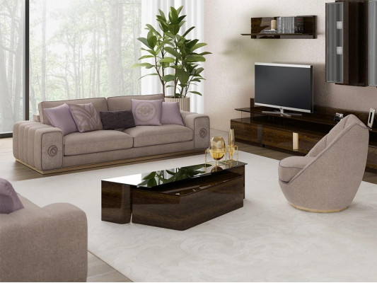 Luxe inrichting bankstel compleet met salontafel woonkamerset 5-delig