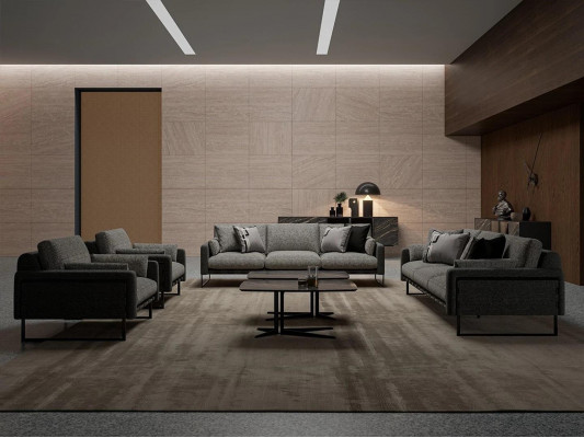 Luxe grijze bank compleet 2x driezitsbank 2x fauteuil woonkamer 2x salontafel