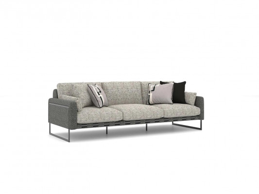 Luxe grijze bank compleet 2x driezitsbank 2x fauteuil woonkamer 2x salontafel