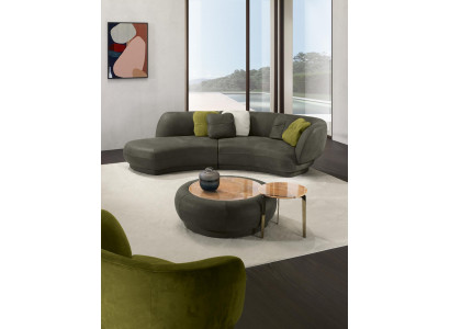 Textiel bankstel 3-zits stoffen leder modern relax zit luxe meubels hoekbank rond