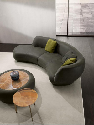 Textiel bankstel 3-zits stoffen leder modern relax zit luxe meubels hoekbank rond