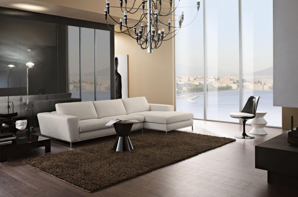 Textiel Luxe hoekbank L-vorm gestoffeerd Modern Wit Zitmeubels Woonkamer Hoek Nieuw