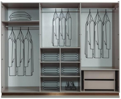 Witte slaapkamer kledingkast glazen kast houten kast Moderne meubels
