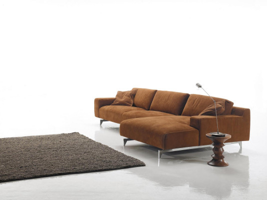 Hoekbank Bruin Ontwerp Bekleding Bank Textiel Woonkamer L-Vorm Bankstellen Prianera