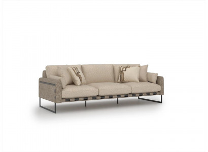 Nieuwe driezitsbank Beige Gestoffeerde bank Woonkamer Luxe design