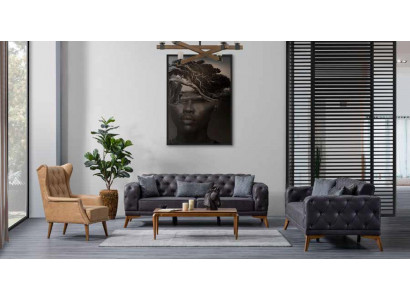 Bank Bekledingsmeubelen Stijl Klassieke bank 3+2+1 Chesterfield Comfortabele set Nieuw