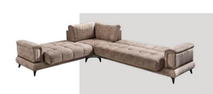 Modern hoekbank van textielmeubilair Comfortabele L-vormige bank in beige kleur nieuw