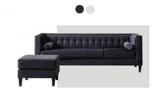 Moderne grijze driezitsbank luxe bank zitmeubel houten frame bekleding