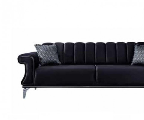 Gewatteerde luxe bank 3-zits Comfortabele moderne stijl in zwart Nieuw