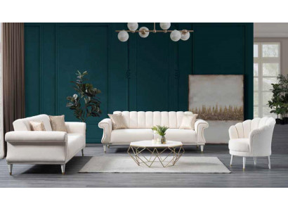 Witte gestoffeerde fauteuil Luxe cocktailstoel Oorfauteuil Stoffen meubels Stijl