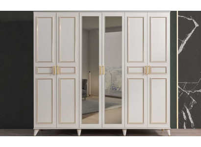 Witte kledingkast Glazen kast Slaapkamer Ontwerper Houten meubels Nieuw