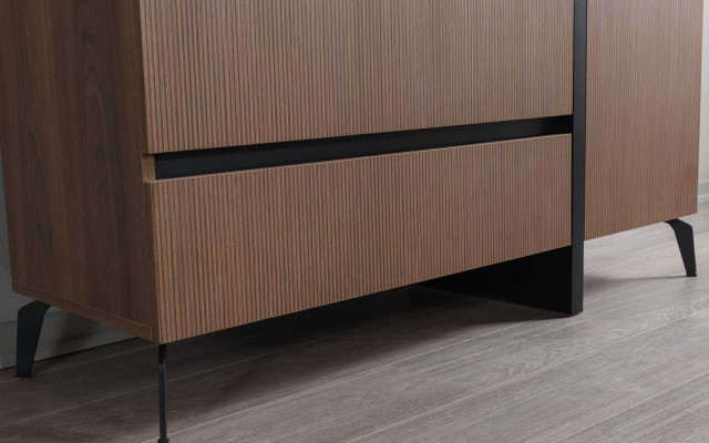 Moderne Bruine Slaapkamercommode met 3 laden en 1 deur Houten Meubels