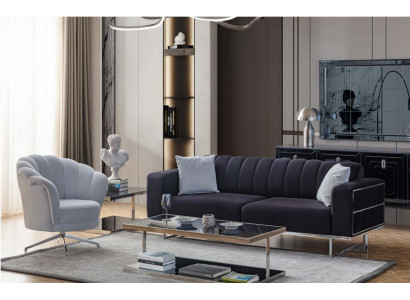 Zitgroep Moderne Stoffen Banken Designer Driepersoonsbank Fauteuil