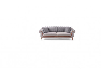 Grijze bank ontwerper woonkamer 3-zits houten frame textielbanken