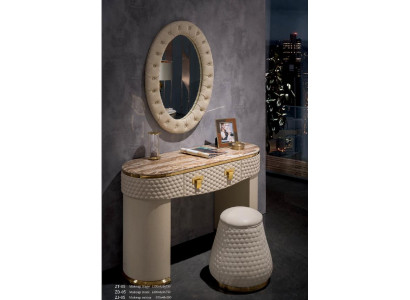 Toilettafel Kaptafel Make-uptafel Commode met spiegel Planken Console Nieuw