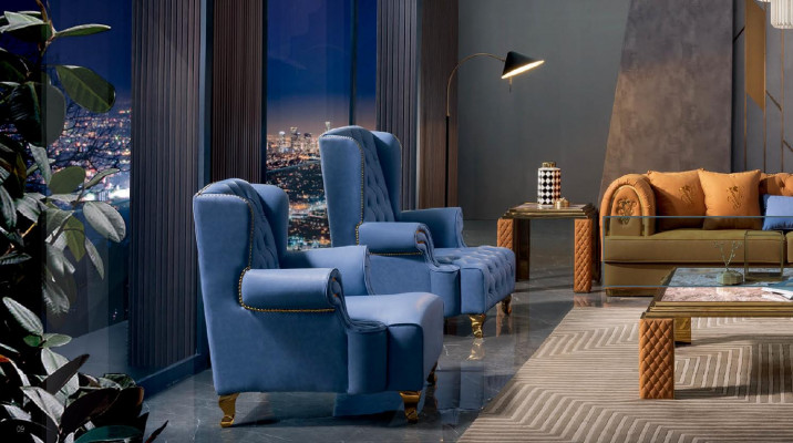 Fauteuil Ontwerp Bank Bank Relax Leder Lounge Club Bekleding Zitter Oorfauteuil Nieuw