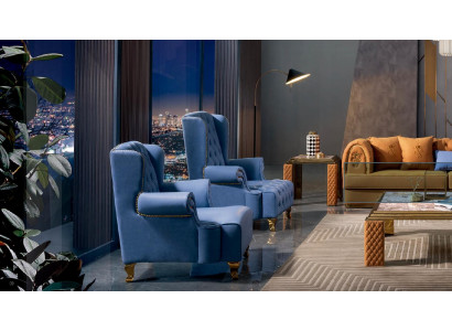 Fauteuil Ontwerp Bank Bank Relax Leder Lounge Club Bekleding Zitter Oorfauteuil Nieuw