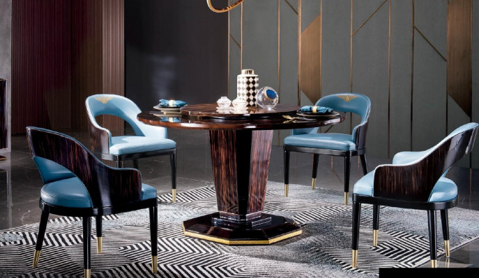 Eettafelstoel kamer set zitcombinatie 4x stoelen modern gestoffeerd ontwerp met leuningen