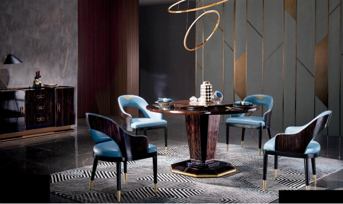 Eettafelstoel kamer set zitcombinatie 4x stoelen modern gestoffeerd ontwerp met leuningen