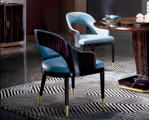 Eettafelstoel kamer set zitcombinatie 4x stoelen modern gestoffeerd ontwerp met leuningen