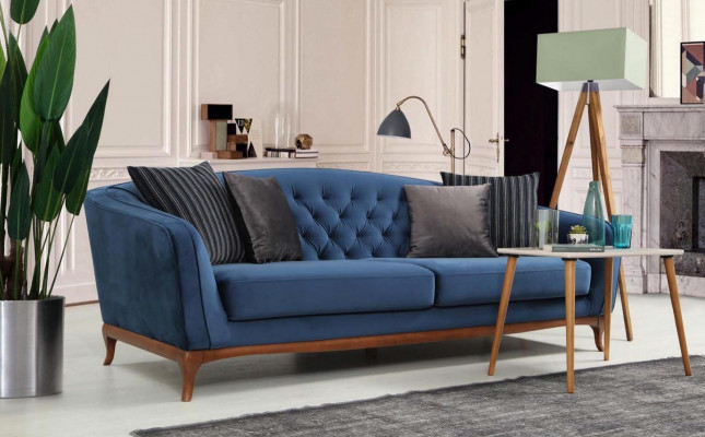 Chesterfield set Bankstel Luxe bankstel 4+3+1 zits groep Stof