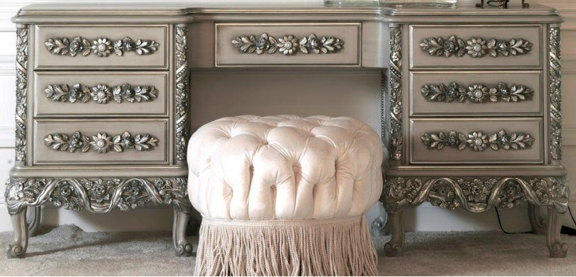 Console tafel Console tafels Meubels Consoles Ladenkast dressoir Hout Kleur Zilver